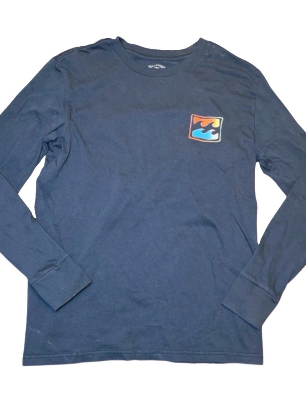 Billabong Navy Blue Wave Logo Boys Long Sleeve T Shirt Medium
